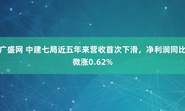 广盛网 中建七局近五年来营收首次下滑，净利润同比微涨0.62%